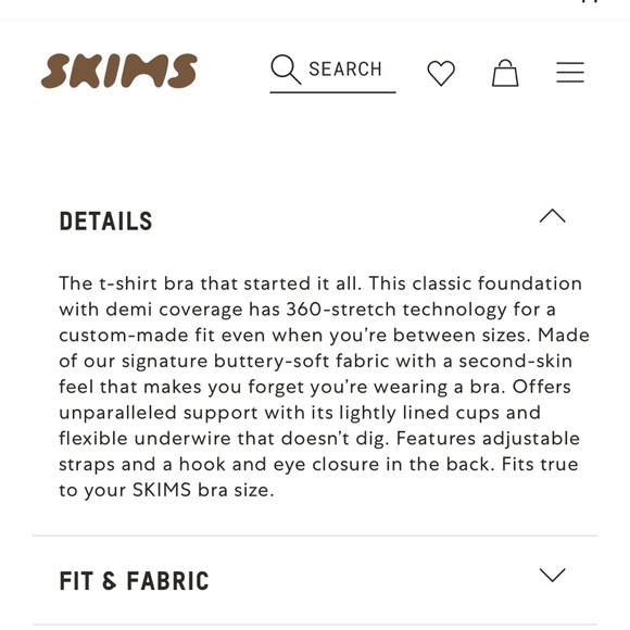 NWOT Skims fits everybody tshirt bra 34DD - Picture 5 of 6